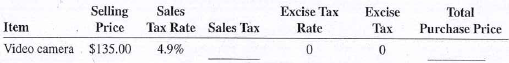 Calculate the missing information for the following purchases.  <div style=padding-top: 35px> 