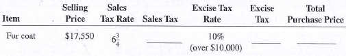 Calculate the missing information for the following purchases.  <div style=padding-top: 35px> 