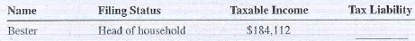 As an accountant for the Give Me A Break Tax Service, use the Tax Table, Exhibit 18-3, or the Tax Computation Worksheet, Exhibit 18-4, whichever is appropriate, to calculate the tax liability for the following clients.  <div style=padding-top: 35px> 