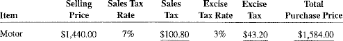 Calculate the missing information for the following purchases.  <div style=padding-top: 35px> 
