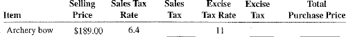 Calculate the missing information for the following purchases.  <div style=padding-top: 35px> 