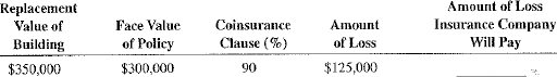 Calculate the amount to be paid by the insurance company for each of the following claims.