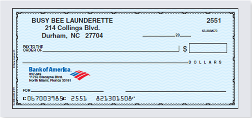 You are the owner of the Busy Bee Launderette. Using the blanks provided, write out the following checks in proper form.  Check #2551, September 20, 20xx, in the amount of $68.95 to the Tidy Towel Service for six dozen wash rags.   
