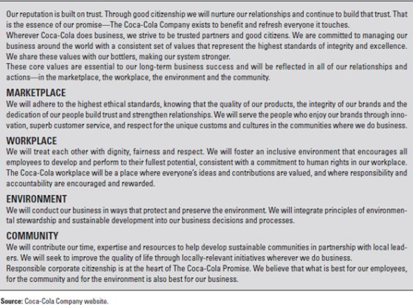 Coca-Cola India  On August 20, 2003, Sanjiv Gupta, president and CEO of Coca-Cola India, sat in his office contemplating the events of the last two weeks and debating his next move. Sales had dropped by 30-40 percent in only two weeks on the heels of a 75 percent five-year growth trajectory and 25-30 percent year-to-date growth. Many leading clubs, retailers, restaurants, and college campuses across India had stopped selling Coca-Cola. Only six weeks into his new role as CEO, Gupta was embroiled in a crisis that threatened the momentum gained from a highly successful two-year marketing campaign that had given Coca-Cola market leadership over Pepsi. On August 5, the Center for Science and Environment (CSE), an activist group in India focused on environmental sustainability issues (specifically the effects of industrialization and economic growth), issued a press release stating: 12 major cold drink brands sold in and around Delhi contain a deadly cocktail of pesticide residues (see Exhibit 10.1). According to tests conducted by the CSE's Pollution Monitoring Laboratory (PML) from April to August, three samples of 12 PepsiCo and Coca-Cola brands from across the city were found to contain pesticide residues surpassing global standards by 30-36 times, including lindane, DDT, malathion, and chlorpyrifos (see Exhibit 10.2). These four pesticides were known to cause cancer, damage to the nervous and reproductive systems, birth defects, and severe disruption of the immune system. In reaction to this report, the Indian government banned Coke and Pepsi products in Parliament, and state governments launched independent investigations, sending soft drink samples to labs for testing. The Coca-Cola Bottling Company (Coke) stock dipped by five dollars on the New York Stock Exchange from $55 to $50 in the six sessions following the August 5 disclosure, as did shares of Coca-Cola Enterprises (CCA). Pepsi and Coca-Cola called the CSE allegations baseless and questioned the method of testing, but the CSE claimed it had followed standard procedures documented by the U.S. Environmental Protection Agency, including gas chromatography and mass spectrometry. Pepsi's own tests conducted at an independent laboratory showed no detectable pesticides and led Pepsi to file a petition with the high court questioning the credibility of the CSE's claims, while Coke's Gupta commented: The allegation is serious and it has the potential to tarnish the image of our brands in the country. If this continues, we will consider legal recourse. Despite Coke and Pepsi's early responses denying the validity of the CSE's claims and threats of legal action, a survey conducted in Delhi a few days after the CSE announcement found that amajority of consumers believed the findings were correct and agreed with Parliament's move to ban the sale of soft drinks. The $1 billion Indian soft drink market was at stake, and Gupta had to act. EXHIBIT 10.1 Center for Science and Environment Press Release: Hard Truths about Soft Drinks      EXHIBIT 10.2 Pesticide Content in 12 Leading Soft Drink Brands      HISTORY OF COKE  THE EARLY DAYS  Coca-Cola was created in 1886 by John Pemberton, a pharmacist in Atlanta, Georgia, who sold the syrup mixed with fountain water as a potion for mental and physical disorders. The formula changed hands three more times before Asa D. Candler added carbonation, and by 2003, Coca-Cola was the world's largest manufacturer, marketer, and distributor of nonalcoholic beverage concentrates and syrups, with more than 400 widely recognized beverage brands in its portfolio. With the bubbles making the difference, Coca-Cola was registered as a trademark in 1887 and, by 1895, was being sold in every state and territory in the United States. In 1899, it franchised its bottling operations in the United States, growing quickly to reach 370 franchisees by 1910. Headquartered in Atlanta with divisions and local operations in over 200 countries worldwide, Coca-Cola generated more than 70 percent of its income outside the United States by 2003 (see Exhibit 10.3). INTERNATIONAL EXPANSION  Coke's first international bottling plants opened in 1906 in Canada, Cuba, and Panama.11 By the end of the 1920s, Coca-Cola was bottled in 27 countries throughout the world and available in 51 more. In spite of this reach, volume was low, quality inconsistent, and effective advertising a challenge with language, culture, and government regulation all serving as barriers. Former CEO Robert Woodruff's insistence that Coca-Cola wouldn't suffer the stigma of being an intrusive American product, and instead would use local bottles, caps, machinery, trucks, and personnel, contributed to Coke's challenges, as did the lack of standard processes and training, which degraded quality. EXHIBIT 10.3 The Coca-Cola Company Income Statement      Coca-Cola continued working for over 80 years on Woodruff's goal: to make Coke available wherever and whenever consumers wanted it, in arm's reach of desire. The Second World War proved to be the stimulus Coca-Cola needed to build effective capabilities around the world and achieve dominant global market share. Woodruff's patriotic commitment that every man in uniform gets a bottle of Coca-Cola for five cents, wherever he is and at whatever cost to our company was more than just great public relations. As a result of Coke's status as a military supplier, Coca-Cola was exempt from sugar rationing and also received government subsidies to build bottling plants around the world to serve WWII troops. EXHIBIT 10.4 Interbrand's Global Brand Scoreboard 2003      TURN-OF-THE-CENTURY GROWTH IMPERATIVE  The 1990s brought a slowdown in sales growth for the carbonated soft drink (CSD) industry in the United States, achieving only 0.2 percent growth by 2000 (just under 10 billion cases) in contrast to the 5-7 percent annual growth experienced during the 1980s. While per capita consumption throughout the world was a fraction of the United States', major beverage companies clearly had to look elsewhere for the growth their shareholders demanded. The looming opportunity for the twenty-first century was in the world's developing markets with their rapidly growing middle-class populations. THE WORLD'S MOST POWERFUL BRAND  Interbrand's Global Brand Scorecard for 2003 ranked Coca-Cola the #1 Brand in the World and estimated its brand value at $70.45 billion (see Exhibit 10.4). The ranking's methodology determined a brand's valuation on the basis of how much it was likely to earn in the future, distilling the percentage of revenues that could be credited to the brand, and assessing the brand's strength to determine the risk of future earnings forecasts. Considerations included market leadership, stability, and global reach, incorporating the brand's ability to cross both geographical and cultural borders. From the beginning, Coke understood the importance of branding and the creation of a distinct personality. Its catchy, well-liked slogans.(It's the Real Thing [1942, 1969], Things go better with Coke [1963], Coke Is It [1982], Can't Beat the Feeling [1987], and a 1992 return to Can't Beat the Real Thing) linked that personality to the core values of each generation and established Coke as the authentic, relevant, and trusted refreshment of choice across the decades and around the globe. INDIAN HISTORY  India is home to one of the most ancient cultures in the world, dating back over 5,000 years. At the beginning of the twenty-first century, 26 different languages were spoken across India, 30 percent of the population knew English, and greater than 40 percent were illiterate. At this time, the nation was in the midst of great transition, and the dichotomy between the old India and the new was stark. Remnants of the caste system existed alongside the world's top engineering schools and growing metropolises as the historically agricultural economy shifted into the services sector. In the process, India had created the world's largest middle class. A British colony since 1769, when the East India Company gained control of all European trade in the nation, India gained its independence in 1947 under Mahatma Gandhi and his principles of nonviolence and self-reliance. In the decades that followed, self-reliance was taken to the extreme as many Indians believed that economic independence was necessary to be truly independent. As a result, the economy was increasingly regulated, and many sectors were restricted to the public sector. This movement reached its peak in 1977 when the Janta party government came to power and Coca-Cola was thrown out of the country. In 1991, the first generation of economic reforms was introduced and liberalization began. COKE IN INDIA  Coca-Cola was the leading soft drink brand in India until 1977, when it left the country rather than reveal its formula to the government and reduce its equity stake, as required under the Foreign Exchange Regulation Act (FERA), which governed the operations of foreign companies in India. After a 16-year absence, Coca-Cola returned to India in 1993, cementing its presence with a deal that gave Coca-Cola ownership of the nation's top soft-drink brands and bottling network. Coke's acquisition of local popular Indian brands, including Thums Up (the most trusted brand in India), Limca, Maaza, Citra, and Gold Spot, provided not only physical manufacturing, bottling, and distribution assets but also achieved strong consumer preferences. This combination of local and global brands enabled Coca-Cola to exploit the benefits of global branding and global trends in tastes while also tapping into traditional domestic markets. Leading Indian brands joined the company's international family of brands, including Coca-Cola, Diet Coke, Sprite, and Fanta, plus the Schweppes product range. In 2000, the company launched the Kinley water brand, and in 2001, Shock energy drink and the powdered concentrate Sunfill hit the market. From 1993 to 2003, Coca-Cola invested more than US$1 billion in India, making it one of the country's top international investors. By 2003, Coca-Cola India had won the prestigious Woodruf Cup from among 22 divisions of the company, based on the three broad parameters of volume, profitability, and quality. Coca-Cola India achieved 39 percent volume growth in 2002 while the industry grew 23 percent nationally and the company reached break-even profitability in the region for the first time. Encouraged by its 2002 performance, Coca-Cola India announced plans to double its capacity at an investment of $125 million (Rs.750 crore) between September 2002 and March 2003. Coca-Cola India produced its beverages with the help of 7,000 local employees at its 27 wholly owned bottling operations, supplemented by 17 franchisee-owned bottling operations and a network of 29 contract packers to manufacture a range of products for the company. The complete manufacturing process had a documented quality control and assurance program, including over 400 tests performed through out the process (see Exhibit 10.5). The complexity of the consumer soft drink market demanded a distribution process to support 700,000 retail outlets serviced by a fleet that included 10-ton trucks, open-bay three wheelers, and trademarked tricycles and pushcarts that were used to navigate the narrow alleyways of the cities.25 In addition to its own employees, Coke indirectly created employment for another 125,000 Indians through its procurement, supply, and distribution networks. Sanjiv Gupta, President and CEO of Coca- Cola India, joined Coke in 1997 as Vice President of Marketing, and was instrumental to the company's success in developing a brand relevant to the Indian consumer and tapping India's vast rural market potential. Following his marketing responsibilities, Gupta served as head of operations for company-owned bottling operations and then as deputy president. Seen as the driving force behind recent successful forays into packaged drinking water, powdered drinks, and ready-to-serve tea and coffee, Gupta and his marketing prowess were critical to the continued growth of the company. EXHIBIT 10.5 Routine Tests Carried Out by Bottling Operations and External      THE INDIAN BEVERAGE MARKET  India's 1 billion people, growing middle class, and low per capita consumption of soft drinks made it a highly contested prize in the global CSD market in the early twenty-first century. Ten percent of the country's population lived in urban areas or large cities and drank 10 bottles of soda per year, while the vast remainder lived in rural areas, villages, and small towns, where annual per capita consumption was less than four bottles. Coke and Pepsi dominated the market and together had a consolidated market share above 95 percent. Although soft drinks were once considered products only for the affluent, by 2003, 91 percent of sales were made to the lower, middle, and upper-middle classes. Soft drink sales in India grew 76 percent between 1998 and 2002, from 5,670 million bottles to over 10,000 million (see Exhibit 10.6), and were expected to grow at least 10 percentper year through 2012. In spite of this growth, annual per capita consumption was only 6 bottles versus 17 in Pakistan, 73 in Thailand, 173 in the Philippines, and 800 in the United States. With its large population and low consumption, the rural market represented a significant opportunity for penetration and a critical battleground for market dominance. In 2001, Coca-Cola recognized that to compete with traditional refreshments, including lemon water, green coconut water, fruit juices, tea, and lassi, competitive pricing was essential. In response, Coke launched a smaller bottle priced at almost 50 percent the amount of the traditional package. EXHIBIT 10.6 Soft Drink Sales in India      MARKETING COLA IN INDIA  The post-liberalization period in India saw the comeback of cola, but Pepsi had already beaten Coca-Cola to the punch, creatively entering the market in the 1980s in advance of liberalization by way of a joint venture (JV). As early as 1985, Pepsi tried to gain entry into India and finally succeeded with the Pepsi Foods Limited Project in 1988, as a JV among PepsiCo, the Punjab government-owned Punjab Agro Industrial Corporation (PAIC), and Voltas India Limited. Pepsi was marketed and sold as Lehar Pepsi until 1991, when the use of foreign brands was allowed under the new economic policy, after which Pepsi bought out its partners and became a fully owned subsidiary, ending the JV relationship in 1994. Although the joint venture was only marginally successful in its own right, it allowed Pepsi to gain precious early experience with the Indian market and served as an introduction of the Pepsi brand to the Indian consumer, such that it was well poised to reap the benefits when liberalization came. Although Coke benefited from Pepsi creating demand and developing the market, Pepsi's head start gave Coke a disadvantage in the mind of the consumer. Pepsi's appeal focused on youth, and when Coke entered India in 1993 and approached the market selling an American way of life, it failed to resonate as expected. 2001 MARKETING STRATEGY  Coca-Cola CEO Douglas Daft set the direction for the next generation of success for his global brand with a Think local, act local mantra. Recognizing that a single global strategy or single global campaign wouldn't work, locally relevant executions became an increasingly important element of supporting Coke's global brand strategy. In 2001, after almost a decade of lagging rival Pepsi in the region, Coke India re-examined its approach in an attempt to gain leadership in the Indian market and capitalize on significant growth potential, particularly in rural markets. The foundation of the new strategy grounded brand positioning and marketing communications in consumer insights, acknowledging that urban versus rural India were two distinct markets on a variety of important dimensions. The soft drink category's role in people's lives, the degree of differentiation between consumer segments and their reasons for entering the category, and the degree to which brands in the category projected different perceptions to consumers were among the many important differences between how urban and rural consumers approached the market for refreshment. In rural markets, where both the soft drink category and individual brands were undeveloped, the task was to broaden the brand positioning, whereas in urban markets, with their higher category and brand development, the task was to narrow the brand positioning, focusing on differentiation through offering unique and compelling value. This lens, informed by consumer insights, gave Coke direction on the trade-off between focus and breadth that a brand needed in a given market and made clear that to succeed in either segment, unique marketing strategies were required in urban versus rural India. BRAND LOCALIZATION STRATEGY:  THE TWO INDIAS  INDIA A: LIFE HO TO AISI  India A, the designation Coca-Cola gave to the market segment including metropolitan areas and large towns, represented 4 percent of the country's population. This segment sought social bonding as a need and responded to aspirational messages, celebrating the benefits of their increasing social and economic freedoms.  Life ho to aisi  (life as it should be) was the successful and relevant tagline that marked Coca-Cola's advertising to this audience. INDIA B: THANDA MATLAB COCA-COLA  Coca-Cola India believed that the first brand to offer communication targeted to the smaller towns would own the rural market and therefore went after that objective with a comprehensive strategy. India B included small towns and rural areas, constituting the other 96 percent of the nation's population. This segment's primary need was out-of-home thirst-quenching; the soft drink category was undifferentiated in the minds of rural consumers. Additionally, with an average Coke costing Rs. 10 and an average day's wages around Rs. 100, Coke was perceived as a luxury that few could afford. In an effort to make the price point of Coke affordable for this high-potential market, Coca-Cola launched the Accessibility Campaign, introducing a new 200-mL bottle that was smaller than the traditional 300-mL bottle found in urban markets, and concurrently cutting the price in half to Rs. 5. This pricing strategy closed the gap between Coke and basic refreshments like lemonade and tea, making soft drinks truly accessible for the first time. At the same time, Coke invested in distribution infrastructure to serve a disbursed population effectively and doubled the number of retail outlets in rural areas from 80,000 in 2001 to 160,000 in 2003, increasing market penetration from 13 to 25 percent. Coke's advertising and promotion strategy pulled the marketing plan together using local language and idiomatic expressions. Thanda, meaning cool/cold, is also generic for cold beverages and gave Thanda Matlab Coca-Cola delicious multiple meanings. Literally translated to Coke means refreshment, the phrase directly addressed both the primary need of this segment for cold refreshment while positioning Coke as a Thanda, or a generic cold beverage just like tea, lassi, or lemonade. As a result of the Thanda campaign, Coca-Cola won Advertiser of the Year and Campaign of the Year in 2003. RURAL SUCCESS  Comprising 74 percent of the country's population, 41 percent of its middle class, and 58 percent of its disposable income, the rural market was an attractive target, and it delivered results. Coke experienced 37 percent growth in 2003 in this segment versus the 24 percent growth seen in urban areas. Driven by the launch of the new Rs. 5 product, per capita consumption doubled between 2001 and 2003. This market accounted for 80 percent of India's new Coke drinkers, 30 percent of 2002 volume, and was expected to account for 50 percent of the company's sales in 2003. EXHIBIT 10.7 Coca-Cola Principles of Corporation Citizenship      CORPORATE SOCIAL RESPONSIBILITY  As one of the largest and most global companies in the world, Coca-Cola took seriously its ability and responsibility to affect the communities in which it operated. The company's mission statement, called the Coca-Cola Promise, stated: The Coca-Cola Company exists to benefit and refresh everyone who is touched by our business. The company has made efforts toward good citizenship in the areas of community, by improving the quality of life in the communities in which it operates, and the environment, by addressing water, climate change, and waste management initiatives. Its activities also include The Coca-Cola Africa Foundation, created to combat the spread of HIV/AIDS through partnership with governments, UNAIDS, and other nongovernmental organizations (NGOs), and The Coca-Cola Foundation, focused on higher education as a vehicle to build strong communities and enhance individual opportunity (see Exhibit 10.7). Coca-Cola's footprint in India was significant as well. The company employed 7,000 citizens and believed that for every direct job, 30-40 more were created in the supply chain. Like its parent, Coke India's corporate social responsibility (CSR) initiatives were both community- and environment-focused. Priorities included education, where primary education projects had been set up to benefit children in slums and villages; water conservation, where the company supported community-based rainwater harvesting projects to restore water levels and promote conservation education; and health, where Coke India partnered with NGOs and governments to provide medical access to poor people through regular health camps. In addition to outreach efforts, the company committed itself to environmental responsibility through its own business operations in India, including • Environmental due diligence before acquiring land or starting projects. • Environmental impact assessment before commencing operations. • Ground water and environmental surveys before selecting sites. • Compliance with all regulatory environmental requirements. • Ban on purchasing CFC-containing refrigeration equipment. • Wastewater treatment facilities with trained personnel at all company-owned bottling operations. • Energy conservation programs. • 50 percent water savings in the last seven years of operations. PREVIOUS COKE CRISES  Despite Coke's reputation as a socially responsible corporate citizen, the company has faced its share of controversy worldwide, surrounding both its products and its policies in the years preceding the Indian pesticide crisis. INGRAM ET AL. V. THE COCA-COLA COMPANY -1999  In the spring of 1999, four current and former Coca-Cola employees, led by Information Analyst Linda Ingram, filed bias charges against Coca-Cola in Atlanta federal court. The lawsuit charged the company with racial discrimination and stated: This discrimination represents a company-wide pattern and practice, rather than a series of isolated incidents. Although Coca-Cola has carefully crafted its message toward African-American consumers of its product via public announcements, strategic alliances and specific marketing strategies, it has failed to place the same importance on its African-American employees. In the decades leading up to the suit, both internal and external warnings surrounding Coke's diversity practices were issued. In 1981, the Reverend Jesse Jackson, Director of the Rainbow/PUSH Coalition, instigated a boycott against Coca-Cola, challenging the company to improve its business relationship significantly with the African-American community. The Ware report, written by Senior Vice President Carl Ware, an African-American executive at the company, cited a lack of diversity at the decision-making level, a basic lack of workplace diversity, a ghettoization among blacks who worked for Cola-Cola, and an overt lack of respect for cultural differences, as well as an implicit assumption that African-American employees lacked the intelligence to meet the challenges of the highest executive levels. Cyrus Mehri, one of the most visible and successful plaintiff advocates in the United States, represented the group and was skilled at leveraging the power of the media, creating a true crisis for the Coca-Cola Company and exerting tremendous pressure for settlement. In 2000, the lawsuit was settled for $192.5 million after the company had sent mixed messages and damaging statements regarding the merit of the suit for over a year. Analysts identified the bias suit as a prime reason for the $100 billion decrease in Coca-Cola's stock price between 1998 and 2000. BELGIUM-1999  On June 8, 1999, 33 Belgian school children became ill after drinking Coke bottled at a local facility in Antwerp. A few days later, more Belgians complained of similar symptoms after drinking cans of Coke that had been bottled at a plant in Dunkirk, France, and 80 people in northern France were allegedly stricken by intestinal problems and nausea, bringing the total afflicted to over 250. In the days following the first outbreak, 17 million cases of Coke from five European countries were recalled and destroyed. It was the largest product recall in Coke's history, and Belgian and French authorities banned the sale of Coca-Cola products for 10 days. Germany placed a temporary import ban on Coca-Cola produced in Belgium and the Netherlands, and Luxembourg banned all Coca-Cola products. Health ministers in Italy, Spain, and Switzerland warned people about consuming Coke products. Coca-Cola sources explained that the contamination was due to defective carbon dioxide (CO 2 ) used at the Antwerp plant and that a wood preservative used on shipping pallets had concentrated on the outside of cans at the Dunkirk plant. The European Commission, however, believed production faults and contaminated pipes were more likely to be the cause of the problem. Although CEO Ivester was in Paris when the news broke, he flew home to Atlanta and kept silent, waiting over a week to issue his first public statement on the crisis, citing that Coke would do whatever necessary to ensure the safety of its products. A Netherlands based toxicologist Coke had hired issued a report on June 29 exempting the company from blame for the CO 2 impurity in Antwerp and the fungicide at Dunkirk. Although the product ban was lifted, Coke had a tremendous amount of work to do to win back consumer confidence. An aggressive PR campaign included vouchers and coupons for free product delivered to each of Belgium's 4.4 million homes; sponsored dances, beach parties, and summer fairs for teenagers; and significant television advertising reinforcing that Today, more than ever, we thank you for your loyalty. KINLEY BOTTLED WATER-2003  On February 4, 2003, the Center for Science and Environment (CSE) in India released a report based on tests conducted by the Pollution Monitoring Laboratory (PML) titled Pure Water or Pure Peril? Analyses of 17 packaged drinking water brands sold across the country revealed evidence of pesticide residues, including lindane, DDT, malathion, and chlorpyrifos. The CSE used European norms for maximum permissible limits for pesticides in packaged water, because the standards set for pesticide residues by the Bureau of Indian Standards (BIS) are vague and undefined. Coca-Cola's Kinley water brand had concentration levels 15 times higher than stipulated limits, topseller Biserli had 79 times, and Aquaplus topped the list at 109 times. In the wake of this statement, Coca-Cola remained largely silent, and the buzz went away. EXHIBIT 10.8 Corporate Communication at Coca-Cola      CORPORATE COMMUNICATION AT COCA-COLA  Corporate communications was a critical function at the Coca-Cola Company, given the number of constituencies both internal and external to the company. In addition, the complexity and global reach of the company's operations could not be centrally managed and instead demanded a matrixed team organization. The senior communications position at the company, Senior Vice President, Worldwide Public Affairs Communication, sat on the company's executive committee and reported to the Chairman and CEO at the time of the crisis in India. Director-level corporate communication functions included media relations, nutrition communications, financial communications, and marketing communications, but the geographic diversity of the company's businesses required regionally based communication leaders in addition to the corporate resources in place. As a result, five regional Communication Directors serviced North America, Latin America, Asia, Europe, and Africa with their own teams of communications professionals (see Exhibit 10.8). NGO ACTIVISM  Nongovernmental organizations initially evolved to influence governments, but by the early twenty-first century, many realized that targeting corporations and key corporate constituents such as investors and customers could be an even more powerful way to effect change. Along with their ability to focus, gain attention, and act quickly was the high level of credibility NGOs had cultivated with many constituencies. This credibility stemmed in part from their emotional, rather than fact-based, appeals and the impassioned nature of their arguments. The most common tactic of NGOs was to develop campaigns against business through which they garnered support from consumers and the media. These campaigns, such as Greenpeace's attack on Shell Oil following the company's decision to dump the Brent Spar oil rig in the ocean in the 1990s, typically focused on a single issue; targeted companies with successful and well-known brands such as McDonald's and Nike; and were augmented by market trends such as the homogenization created by chains like Walmart and Starbucks. The NGOs realized that anticorporate campaigns could be far more powerful than antigovernment campaigns. Global Exchange's attack on Nike for sweatshop labor conditions in the 1990s, for example, was one of the most highly publicized and also one of the most successful antibusiness campaigns by an NGO. CENTER FOR SCIENCE AND ENVIRONMENT  The CSE, an NGO, was established in India in 1980 by a group of engineers, scientists, journalists, and environmentalists to catalyze the growth of public awareness on vital issues in science, technology, environment, and development. Led by Sumita Narain, a former schoolmate of Coke India CEO Gupta, the CSE's efforts included communication for awareness, research and advocacy, education and training, documentation, and pollution monitoring. Spurred by the February 2003 report on bottled water and questions such as, if what we found in bottled water was correct, then what about soft drinks? the CSE's August 2003 report claimed that soft drinks were extremely dangerous to Indian citizens, according to tests conducted at the Pollution Monitoring Laboratory (PML). All samples contained residues of lindane, DDT, malathion, and chlorpyrifos, toxic pesticides and insecticides known to cause serious long-term health issues. Total pesticides in all Coca-Cola brands averaged 0.0150 mg/l, or 30 times higher than the European Economic Commission (EEC) limit. PML also tested samples of Coke and Pepsi products sold in the United States to see if they contained pesticides; they did not. The CSE report called on the government to put in place legally enforceable water standards and chastised the multinationals for taking advantage of the situation at the expense of consumer health and well-being. INDIAN REGULATORY ENVIRONMENT  The main law governing food safety in India was the 1954 Prevention of Food Alteration Act (PFA), which contained a rule regulating pesticides in foods but did not include beverages. The Food Processing Order (1955) required that the main ingredient used in soft drinks be potable water, but the Bureau of Indian Standards (BIS) had no prescribed standards for pesticides in water. One BIS directive stated that pesticides must be absent and set a limit of 0.001 part per million, but the Health Secretary admitted, There are lapses in PFA regarding carbonated drinks. Indian law enforcement was minimal, with virtually no convictions under PFA. In the absence of national standards, NGOs such as the CSE turned to the United States and the European Union for inte