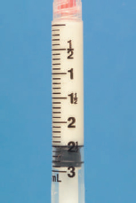 Identify the dosages measured on the following syringes.     _______