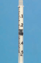 Identify the dosages measured on the following syringes.     _______