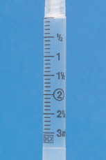 Draw an arrow or shade in the following syringe barrels to indicate the required dosages. Have your instructor check your accuracy.     2.4 ml