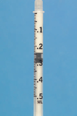 Identify the measurements on the six TB syringes provided.     ______