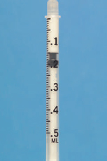 Identify the measurements on the six TB syringes provided.     ______