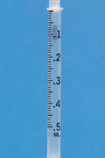 Draw an arrow on the barrel to identify the dosages indicated on these TB syringes. Have your instructor check your answers.     0.28 ml