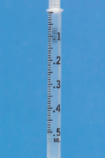 Draw an arrow on the barrel to identify the dosages indicated on these TB syringes. Have your instructor check your answers.     0.45 ml