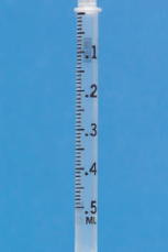 Draw an arrow on the barrel to identify the dosages indicated on these TB syringes. Have your instructor check your answers.     0.35 ml