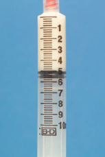 What dosages are measured on the following syringes?     _____
