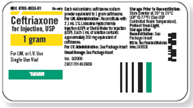 Refer to the ceftriaxone label in Figure to answer the following questions about reconstitution. What is the total dosage of this vial? ________ Figure    
