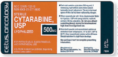 Refer to the cytarabine label in Figure to answer the following questions. How much? _______ Figure    