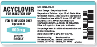 Refer to the acyclovir label in Figure to answer the following questions for reconstitution. What type of diluent is recommended for reconstitution? ________ Figure    