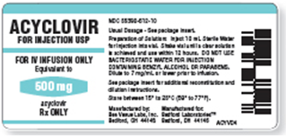 Refer to the acyclovir label in Figure to answer the following questions for reconstitution. What is the total dosage strength of this vial? _________ Figure    