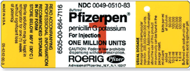 Refer to the Pfizerpen label in Figure to answer the following questions. What is the total dosage strength of this vial? _______ Figure    