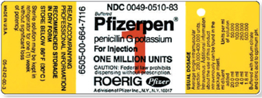 Refer to the Pfizerpen label in Figure to answer the following questions. How much diluent must be added to prepare a 50,000 units/mL strength? ________ Figure