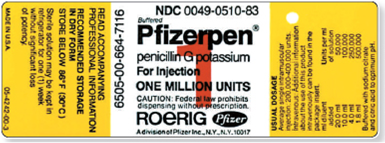 Refer to the Pfizerpen label in Figure to answer the following questions. This label has no information on the type of diluent to use. Where will you find this? ________ Figure