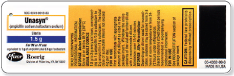 Other drugs shipped in powdered form are antibiotics. Read the label in Figure to answer the following questions about reconstituting this drug. All the information you need is printed sideways on the right of the label. What else will you print on the label? ______ Figure    