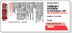 Refer to the penicillin V potassium oral suspension label in Figure to answer the following questions. How much diluent is needed to reconstitute this large-volume oral suspension preparation? _______ Figure