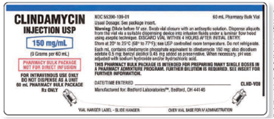 Refer to the clindamycin label provided in Figure to answer the following questions. How much clindamycin will a 6 mL IV volume contain? ______ Figure    
