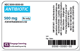 Refer to the Antibiotic for Intravenous Use labels and insert in Figure, Figure, and Figure. Use both the insert and label information to answer the following questions. If the drug is reconstituted on May 4 at 1350, what expiration date and time will you print on the label? _______ Figure 1      Figure 2 and 3    