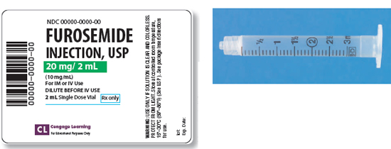 Calculate these dosages using ratio and proportion. Express mL answers to the nearest tenth (or hundredth where indicated) using the medication labels provided. Measure the dosages you calculate on the syringes provided. Have your answers checked by your instructor to be sure you have calculated and measured the dosages correctly. furosemide 15 mg ___