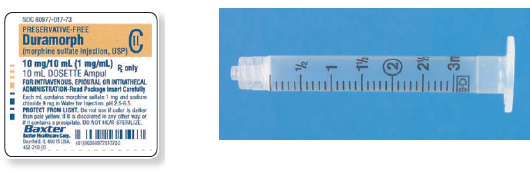 Calculate these dosages using ratio and proportion. Express mL answers to the nearest tenth (or hundredth where indicated) using the medication labels provided. Measure the dosages you calculate on the syringes provided. Have your answers checked by your instructor to be sure you have calculated and measured the dosages correctly. morphine sulfate 1.5 mg ___