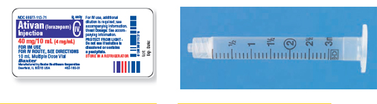 Calculate these dosages using ratio and proportion. Express mL answers to the nearest tenth (or hundredth where indicated) using the medication labels provided. Measure the dosages you calculate on the syringes provided. Have your answers checked by your instructor to be sure you have calculated and measured the dosages correctly. Ativan 7 mg ____   