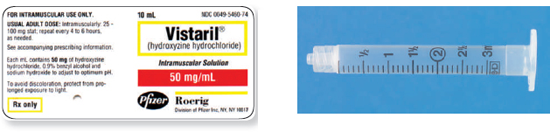 Calculate these dosages using DA. Express mL answers to the nearest tenth (or hundredth where indicated) using the medication labels provided. Measure the dosages you calculate on the syringes provided. Have your answers checked by your instructor to be sure you have calculated and measured the dosages correctly. Vistaril 70 mg ____