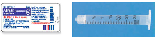 Calculate these dosages using DA. Express mL answers to the nearest tenth (or hundredth where indicated) using the medication labels provided. Measure the dosages you calculate on the syringes provided. Have your answers checked by your instructor to be sure you have calculated and measured the dosages correctly. Ativan 7 mg ____