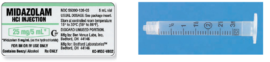 Calculate these dosages using DA. Express mL answers to the nearest tenth (or hundredth where indicated) using the medication labels provided. Measure the dosages you calculate on the syringes provided. Have your answers checked by your instructor to be sure you have calculated and measured the dosages correctly. midazolam HCI 3 mg ____