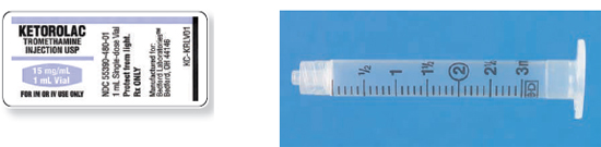 Calculate these dosages using DA. Express mL answers to the nearest tenth (or hundredth where indicated) using the medication labels provided. Measure the dosages you calculate on the syringes provided. Have your answers checked by your instructor to be sure you have calculated and measured the dosages correctly. ketorolac tromethamine 20 mg ___   