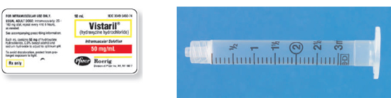 Calculate these dosages using DA. Express mL answers to the nearest tenth (or hundredth where indicated) using the medication labels provided. Measure the dosages you calculate on the syringes provided. Have your answers checked by your instructor to be sure you have calculated and measured the dosages correctly. hydroxyzine HCl 70 mg ____