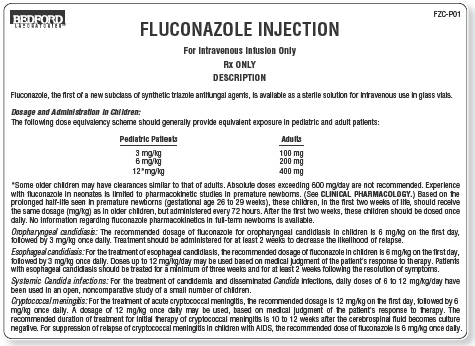 Read the dosage labels and literature provided to answer the questions. What would the first dose of fluconazole be for a child weighing 72 lb? _______