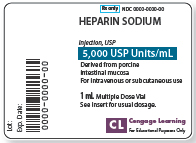 Refer to the label in Figure to determine how many mL will be required to add 20,000 units to an IV solution. ____________ Figure