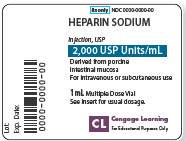 Refer to the label in Figure to determine how many mL of heparin will be required to add 25,000 units to an IV solution. ____________ Figure