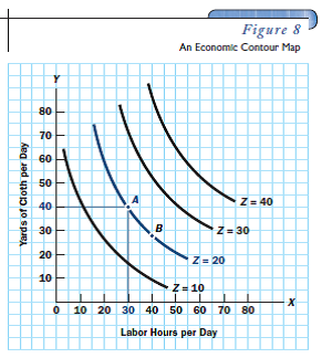 In Figure 8, interpret the economic meaning of points A and B. What do the two points have in common What is the difference in their economic interpretation