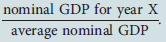 Key Concept: Real GDP The equation for determining real GDP for year X is: A)   B)   C)   D)  