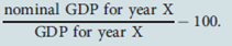 Key Concept: Real GDP The equation for determining real GDP for year X is: A)   B)   C)   D)  