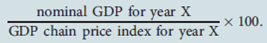 Key Concept: Real GDP The equation for determining real GDP for year X is: A)   B)   C)   D)  