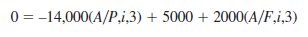 Several high-value parts for NASA's reusable space exploration vehicle can be either anodized or powder-coated. Some of the costs for each process are shown below:   The incremental AW cash flow equation associated with (powder coat - anodize) is    What is  a) the first cost for anodizing, b) the annual cost for powder coating, and c) the resale (salvage) value of the anodized parts