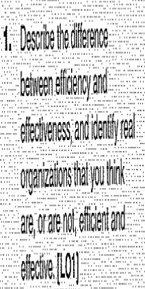 The managers of the real time organizations are obligated to utilize the resources of the organization effectively and efficiently in order to satisfy the needs of the customers and to enhance the organization's performance. The major differentiations between the efficiency and effectiveness are discussed here Efficiency: Efficiency can be achieved if the managers make use of the resources productively in order to achieve a goal. For being efficient the input is minimized and the output is maximized which enhances the organizations performance. From the real world example the organization which is efficient is MD. This organization minimizes the ratio of input like the oil consumption etc which makes it more productive as well as socially responsible considering the health of the public. The example for the organization which is not efficient is TT which is a supermarket chain as it has an unbalanced input ratio as it focuses more spending in packaging and its attractiveness. Effectiveness : This is considered as the degree to which the managers or the organization set its appropriate goals and measures taken to achieve those goals. In an effective organization the managers set appropriate goals for the organization which makes it to perform better and to be competitive. The example for the organization which is effective is A which has a smart goal of being the market leader and the managers achieves those objectives with different strategies. The organization S, which lost its competitiveness in the market as it lacked setting appropriate goals or objectives. Hence remained ineffective.