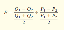 Economists estimate price elasticities more precisely by using average price and quantity to compute percentage changes. Thus,     Using this formula, compute E for a popcorn price increase from 20 cents to 40 cents per ounce (Figure 4.5).