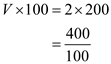 Velocity of money: In an economy, nominal GDP is $400, real GDP is $200, and money supply is $100. Price level is ratio of real GDP to nominal GDP. Hence, the price level is     . Velocity of money can be obtained as follows:   …… (1) Where, V= velocity of money M= supply of money P= price level Y= output Substitute the respective values in Equation (1) to obtain the velocity of money.   Hence, the velocity of money is   . Thus, the option 'd' is correct.