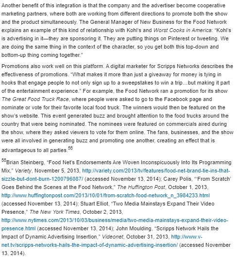     Describe some of the ways that Scripps uses product placement on the Food Network.