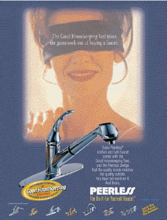 Peerless Marketing In the United States, the majority of homes have indoor plumbing. Sinks, faucets, toilets, and other pieces of hardware are largely taken for granted. Only in two circumstances are they prominently in the minds of customers. The first is when a plumbing product is being purchased for the first time, such as when a home is being built or an area is being refurbished. The second is when an item is defective and must be replaced. Manufacturers try to make certain consumers will remember a company's brand and that it will be preferred by builders and plumbers. The products must be placed in stores such as Home Depot or Lowes in ways that makes them easy to find and always accessible. One of the major players in the plumbing fixture marketplace is Delta Faucet Company. A strange path brought the company to prominence. In the 1920s, an immigrant named Alex Manoogian founded Masco Company, which provided auto parts. Twenty-five years later, Manoogian was contacted by an inventor who had created the first washerless faucet. Although it was not related to his current business, Manoogian saw the potential and refined the item, which was first sold out of the trunks of salesmen's cars, as the first Delta Faucet. The name was chosen because a key part of the product resembled the shape of the Greek letter delta. The Delta Faucet Company became a separate part of the original Masco Company and relocated. Over the next two decades, it expanded quickly to an entire line of products. Currently, Delta Faucet Company is a multinational firm with four primary locations: Indianapolis, Indiana; Jackson, Tennessee; London Ontario, Canada; and Panyu, China. It sells over 1 million faucets per month. The overall Masco Company now sells door hardware and locks, cabinets, and glass products in addition to faucets. The Delta line includes two other names: Brizo and Peerless. Brizo is the high-end line of faucets, Delta is the flagship and primary brand, and Peerless is the lower-end line of items. The primary advertising challenges appear to exist in four main areas. First, company leaders must make sure that one brand does not cannibalize the others. The brands must remain as distinct products offered to separate sets of consumers. Second, the brands must be viewed as the primary choices and must be remembered by consumers when the time comes to buy a plumbing fixture. Third, there cannot be brand confusion. Builders and plumbers must believe that the fixtures are distinct along several lines, including quality and durability, ease of installation, and strong warranties, but they must also be perceived as being fashionable. Fourth, innovation has become a new part of the plumbing fixture industry. A wide variety of options exist. Delta's products must compete with all the new faucet variations and retain its position as a manufacturer. The Delta Faucet Company offers the Peerless brand. Complications occur due to differences in markets and customers. Many contractors and builders are simply looking for a low-cost option, especially when lower-end rental properties and similar units are being developed. Plumbers may be willing to install a wide variety of products. They will consider the costs of a product but also want something that will be easy to install and that will be durable. Individual consumers are the most likely to be interested in other product qualities, such as novel features and the look of the product. 1. What type of message strategy should Delta Faucet Company utilize Should it be the same for all of the brands and in all of the markets (builders, plumbers, consumers) 2. What leverage point makes the most sense for Delta Faucet Company advertising 3. What type of executional framework should be used in traditional advertisements aimed at consumers 4. What type of executional framework should be used for print advertisements aimed at contractors, builders, and plumbers Why might it be different (or the same) from ads aimed at consumers 5. Should the company use a spokesperson If so, which one of the four types should be used Justify your answers. Source: www.deltafaucet.com (accessed April 20, 2012)