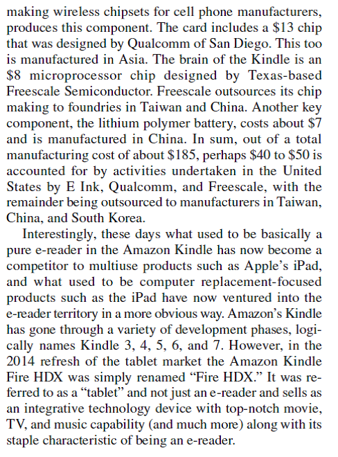 Amazon Kindle Evolution             If Amazon had decided to design and manufacture the Kindle and all its components in the United States, what do you think the consequences would have been for Amazon What about the Fire HDX (and any subsequent Kindle products)